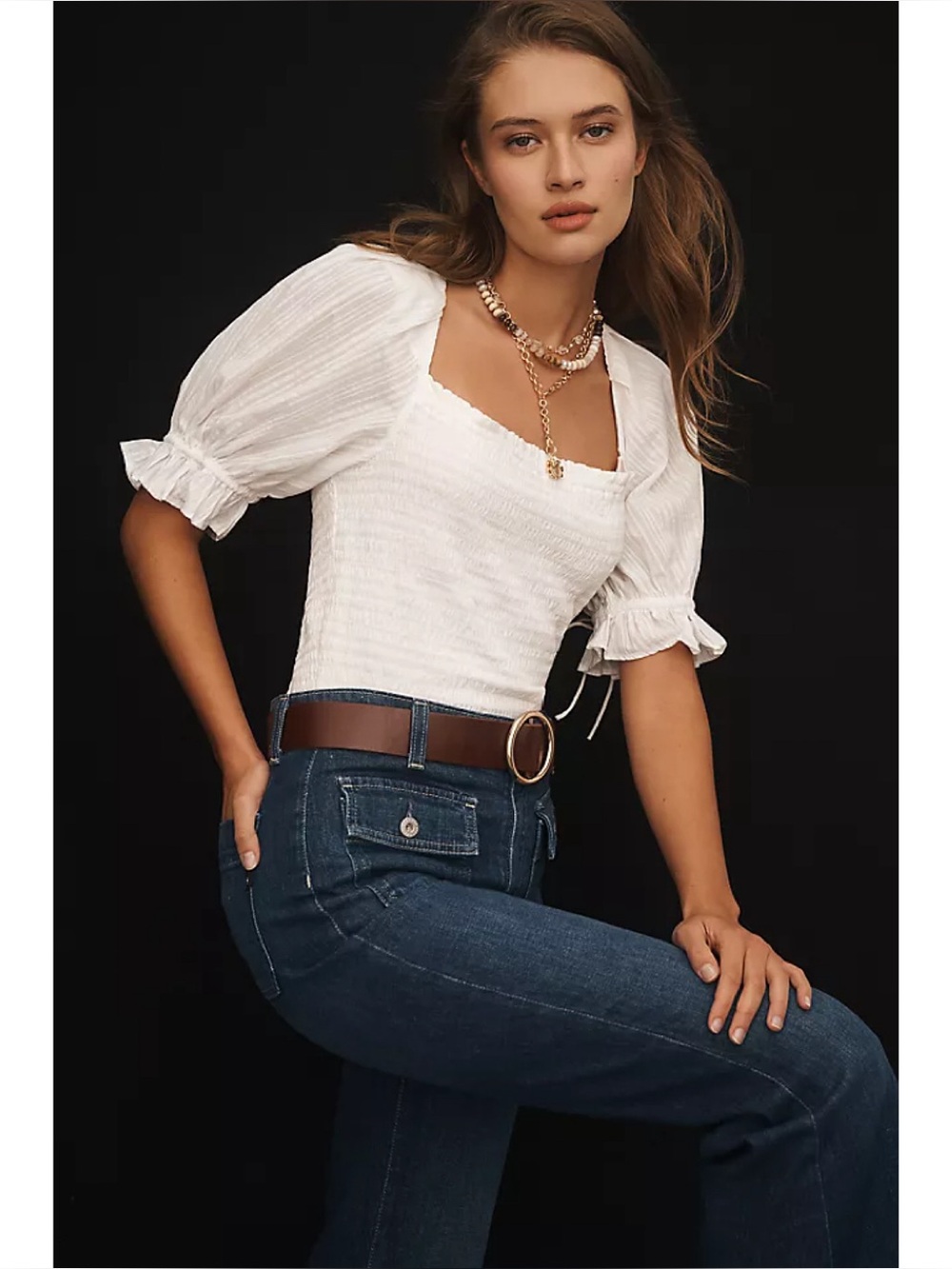 Anthropologie Puff Sleeve top
